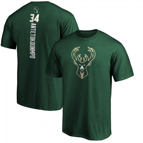 Футболка Giannis Antetokounmpo Milwaukee Bucks Playmaker Name & Number - Hunter Green