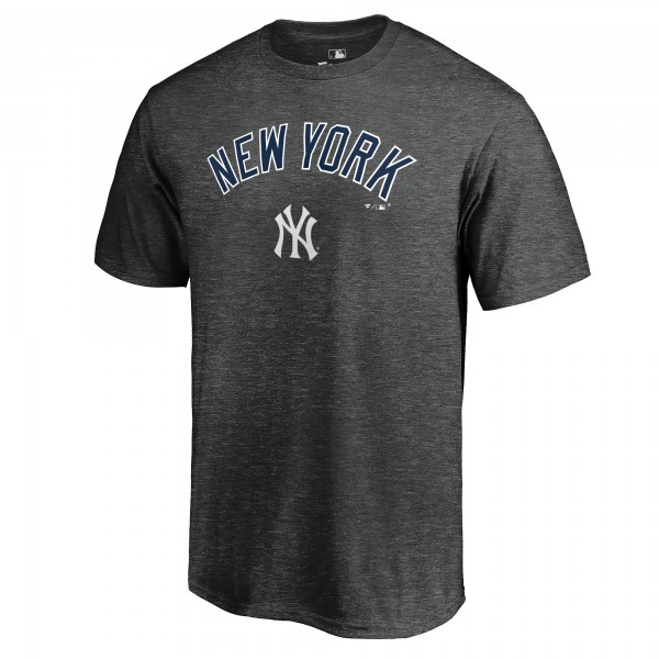 New York Yankees Heathered Charcoal Team Lockup T-Shirt