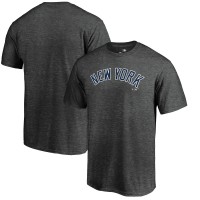 New York Yankees Heathered Charcoal Team Wordmark T-Shirt