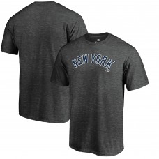 New York Yankees Heathered Charcoal Team Wordmark T-Shirt