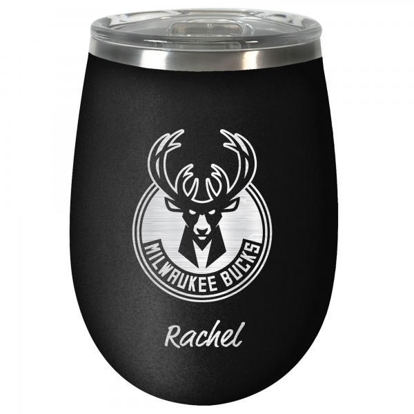 Именной бокал для путешествий Milwaukee Bucks 12oz. Stealth Wine - Black