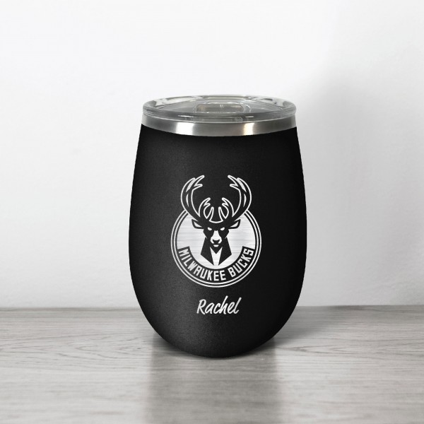 Именной бокал для путешествий Milwaukee Bucks 12oz. Stealth Wine - Black