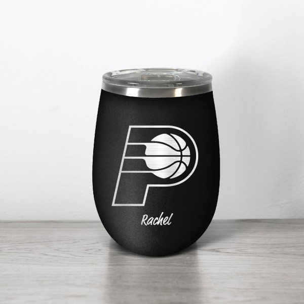 Indiana Pacers 12oz. Personalized Stealth Wine Travel Tumbler - Black