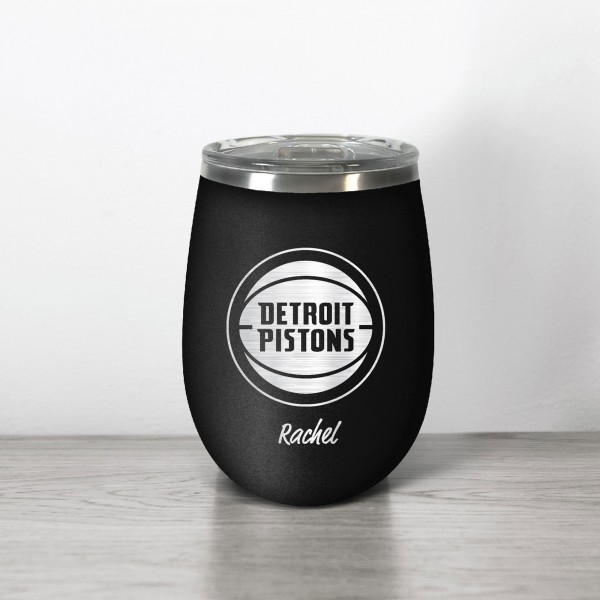 Именной бокал для путешествий Detroit Pistons 12oz. Stealth Wine - Black