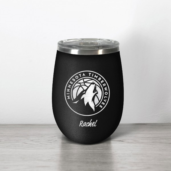 Именной бокал для вина Minnesota Timberwolves 12oz. Stealth - Black