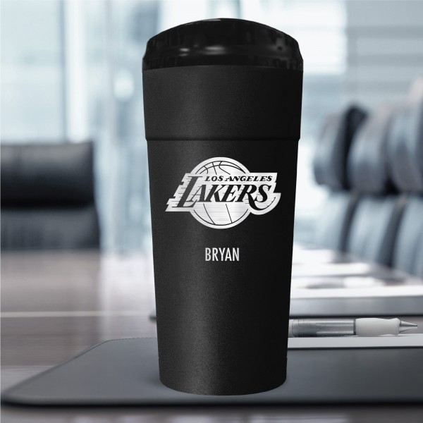 Los Angeles Lakers 24oz. Personalized Stealth Travel Tumbler - Black