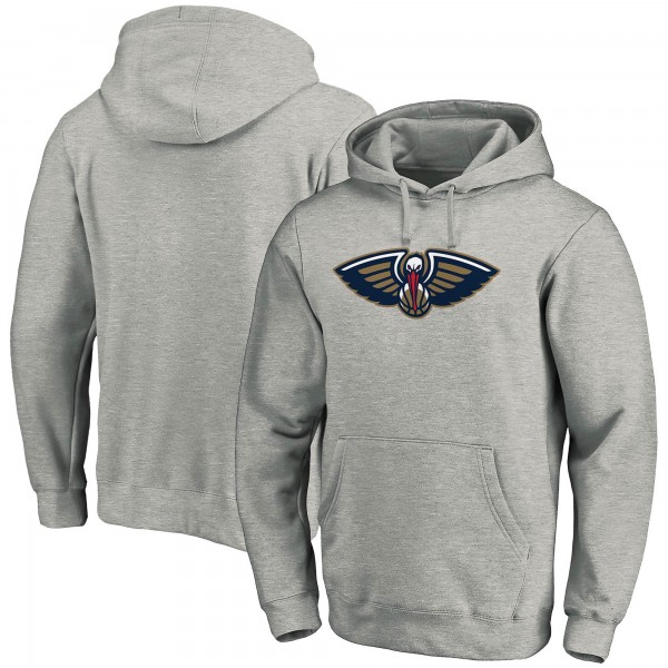 Толстовка с капюшоном New Orleans Pelicans Team Primary Logo - Heathered Gray - фирменная одежда NBA