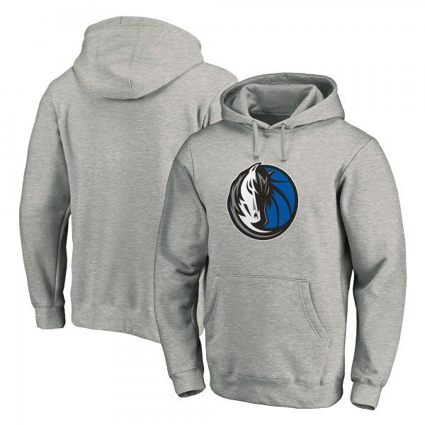Толстовка с капюшоном Dallas Mavericks Team Primary Logo - Heathered Gray - фирменная одежда NBA