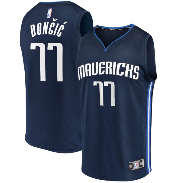Игровая джерси Luka Doncic Dallas Mavericks Fast Break Team Replica Navy - Statement Edition