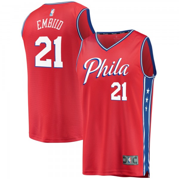 Игровая форма  Joel Embiid Philadelphia 76ers Fast Break Replica - Statement Edition - Red