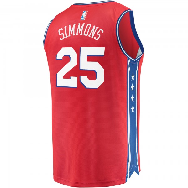 Детская игровая майка Ben Simmons Philadelphia 76ers 2019/20 Fast Break Replica - Statement Edition - Red - баскетбольная джерси NBA