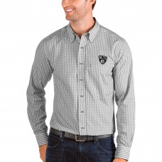 Brooklyn Nets Antigua Structure Long Sleeve Button-Up Shirt - Charcoal/White