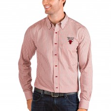 Chicago Bulls Antigua Structure Long Sleeve Button-Up Shirt - Red/White