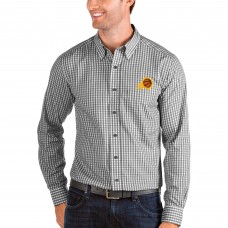 Phoenix Suns Antigua Structure Long Sleeve Button-Up Shirt - Black/White