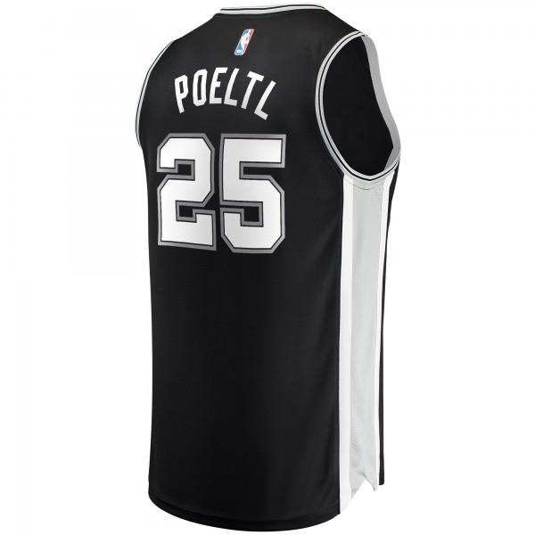 Детская игровая майка Jakob Poeltl San Antonio Spurs Fast Break Replica - Icon Edition - Black - баскетбольная джерси NBA
