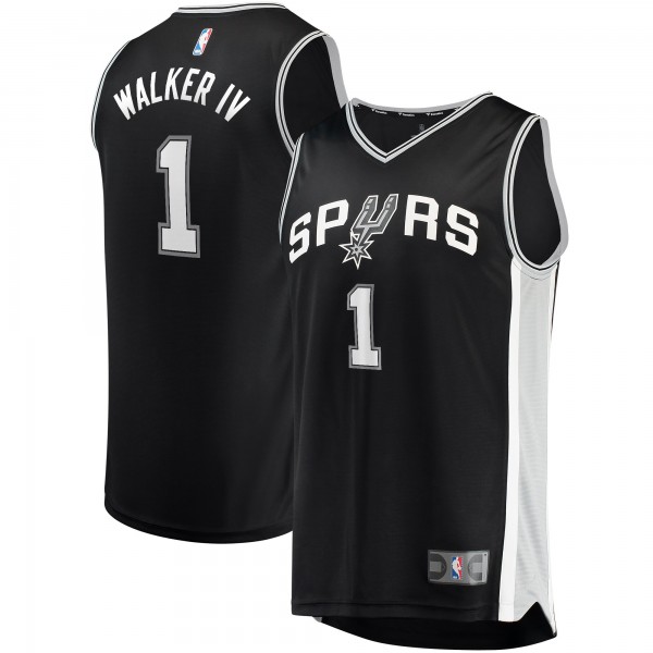 Детская игровая майка Lonnie Walker San Antonio Spurs Fast Break Replica - Icon Edition - Black - баскетбольная джерси NBA