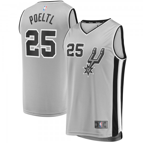 Игровая форма  Jakob Poeltl San Antonio Spurs Fast Break Replica Player - Statement Edition - Silver