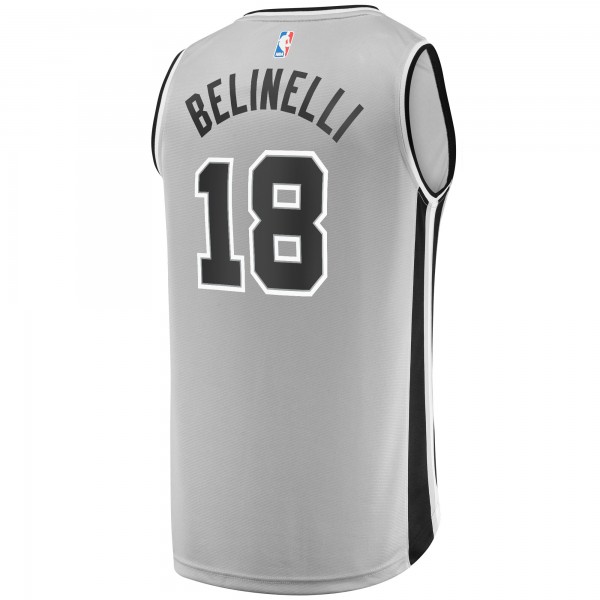 Детская игровая майка Marco Belinelli San Antonio Spurs Fast Break Replica - Statement Edition - Silver - баскетбольная джерси NBA