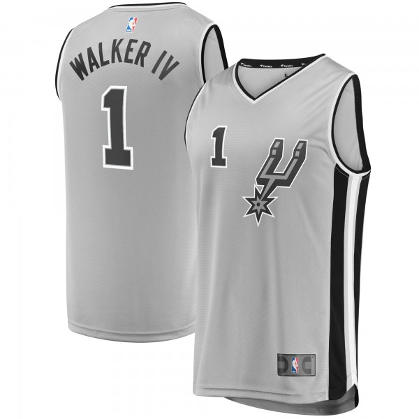 Детская игровая майка Lonnie Walker San Antonio Spurs Fast Break Replica - Statement Edition - Silver - баскетбольная джерси NBA