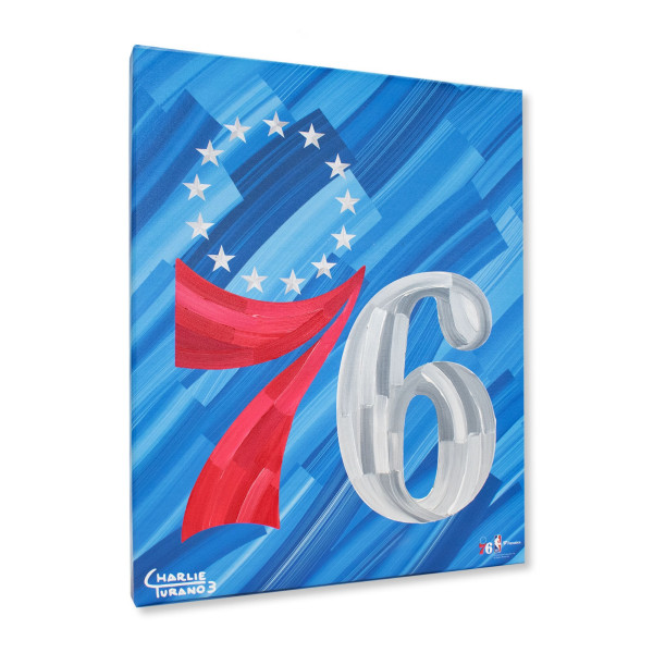 Philadelphia 76ers Fanatics Authentic Stretched 16 x 20 Embellished Canvas Giclee Print - Art by Charlie Turano III