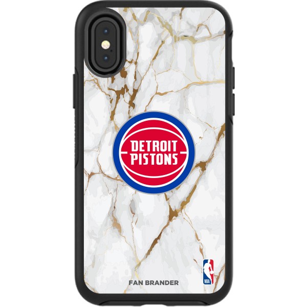 Чехол на телефон Detroit Pistons iPhone Symmetry Marble - Black
