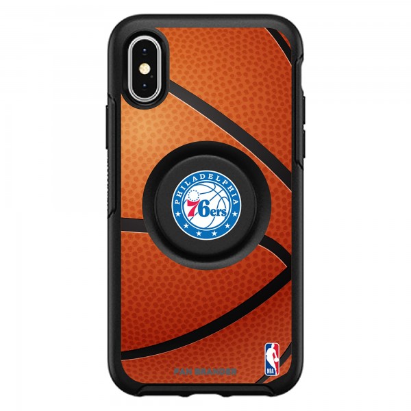 Чехол на iPhone с попсокетом Philadelphia 76ers OtterBox Primary - Black