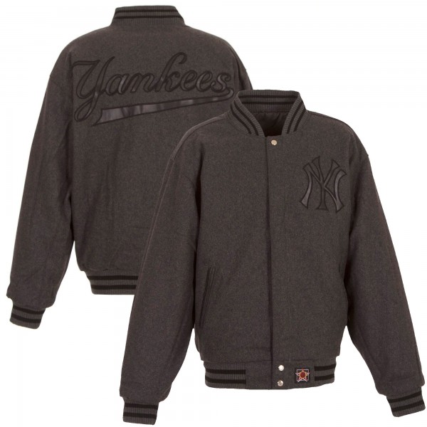 Куртка на кнопках New York Yankees JH Design Team Logo Wool - Charcoal
