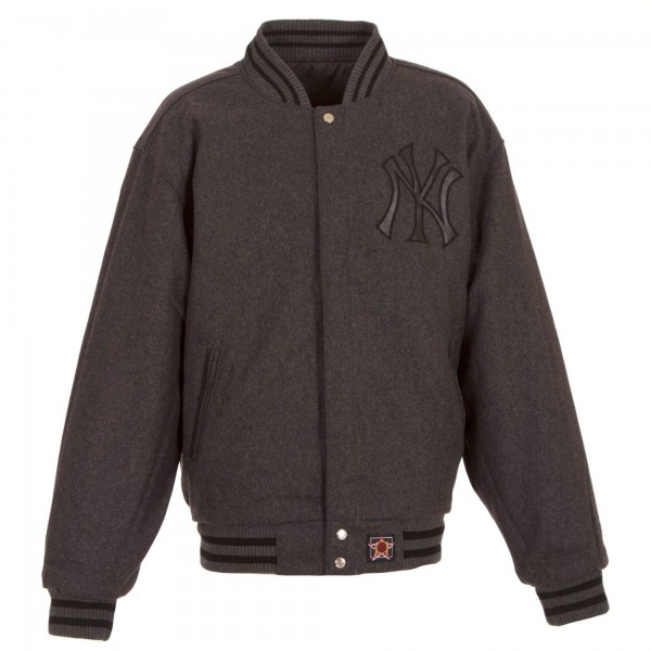Куртка на кнопках New York Yankees JH Design Team Logo Wool - Charcoal