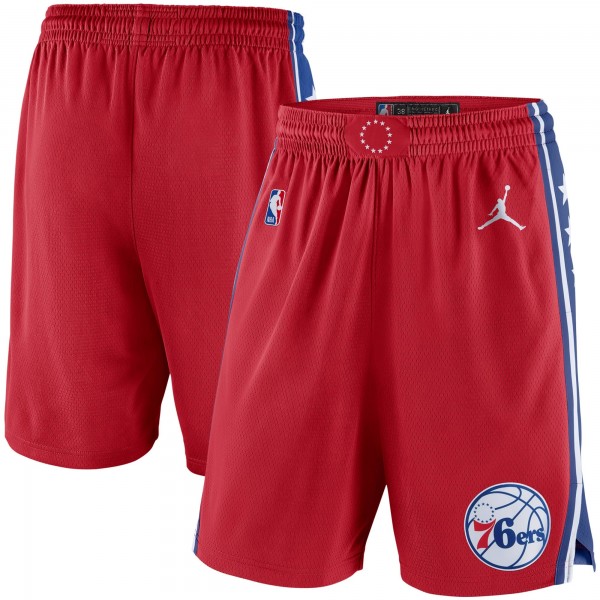 Шорты Philadelphia 76ers Jordan Brand Red/Blue 2020/21 Association Edition Performance Swingman - спортивная одежда НБА
