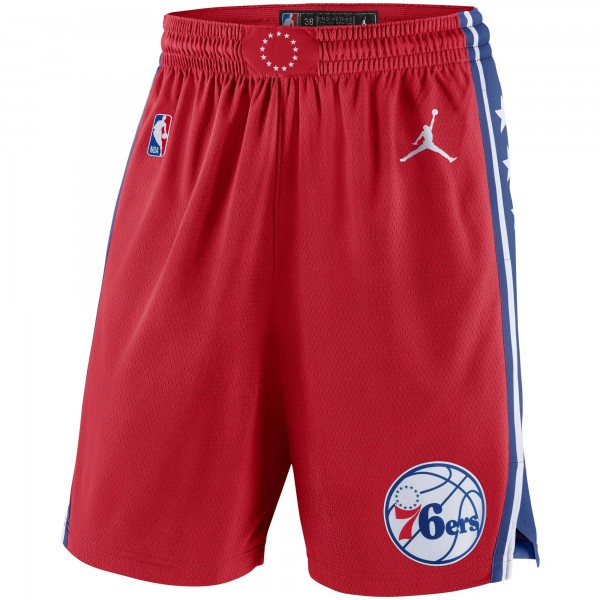Шорты Philadelphia 76ers Jordan Brand Red/Blue 2020/21 Association Edition Performance Swingman - спортивная одежда НБА