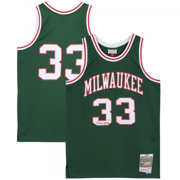 Autographed Milwaukee Bucks Kareem Abdul-Jabbar Fanatics Authentic Green Mitchell and Ness 1970-71 Throwback Jersey