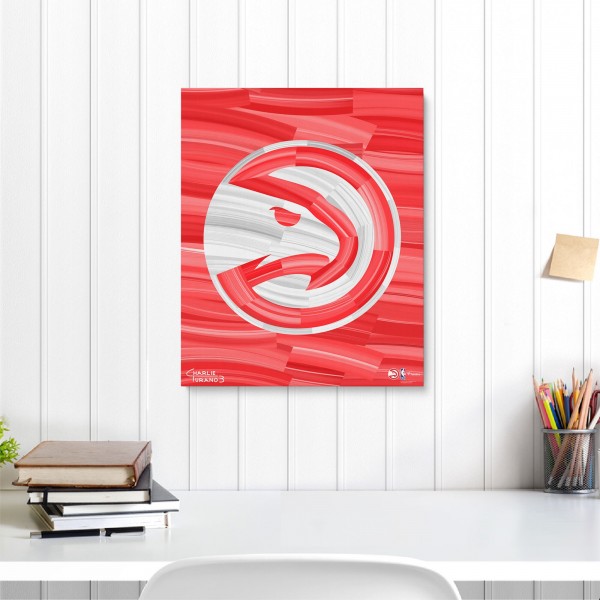 Atlanta Hawks Fanatics Authentic Stretched 16 x 20 Embellished Canvas Giclee Print - Art by Charlie Turano III