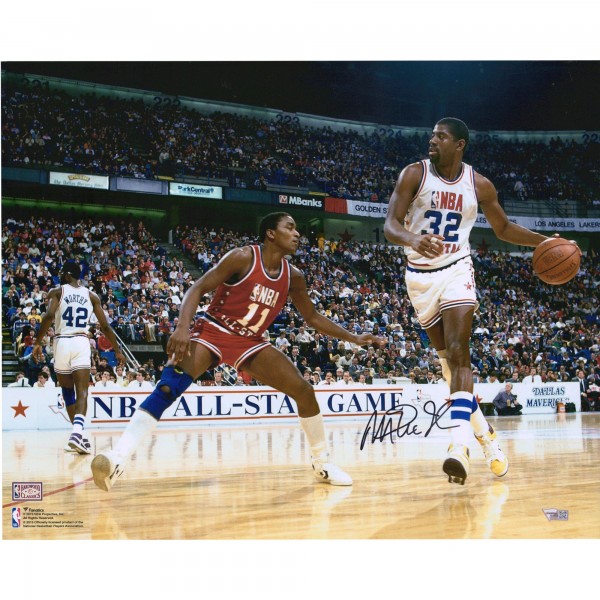 Autographed Los Angeles Lakers Magic Johnson Fanatics Authentic 16 x 20 vs. Isiah Thomas Photograph