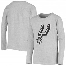 Детская футболка с длинным рукавом San Antonio Spurs Primary Logo - Heathered Gray
