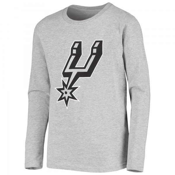 Детская футболка с длинным рукавом San Antonio Spurs Primary Logo - Heathered Gray