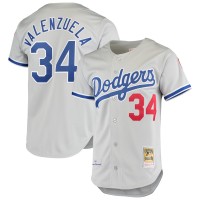 Джерси Los Angeles Dodgers Fernando Valenzuela Mitchell & Ness Gray Road 1981 Cooperstown Collection Authentic