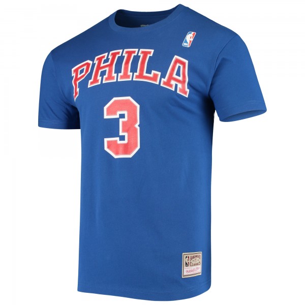 Philadelphia 76ers Allen Iverson Mitchell & Ness Royal Hardwood Classics Name & Number Player T-Shirt