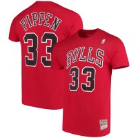 Футболка Chicago Bulls Scottie Pippen Mitchell & Ness Red Hardwood Classics Name & Number Player