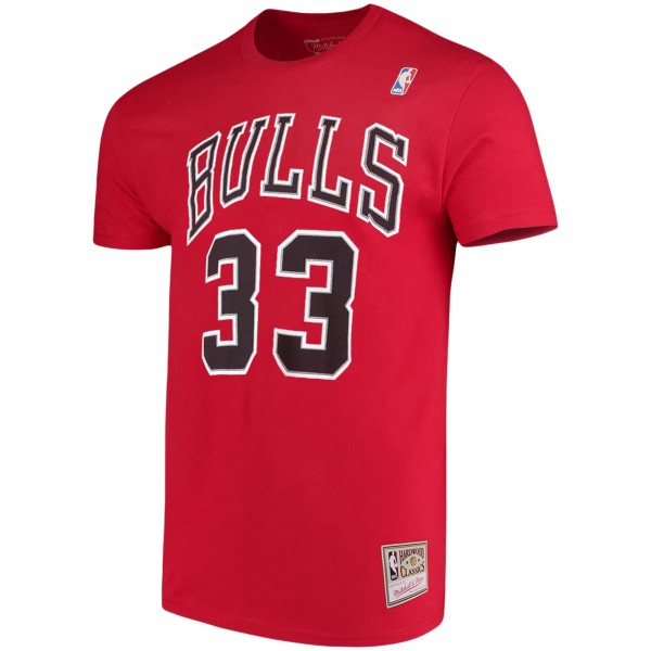 Футболка Chicago Bulls Scottie Pippen Mitchell & Ness Red Hardwood Classics Name & Number Player