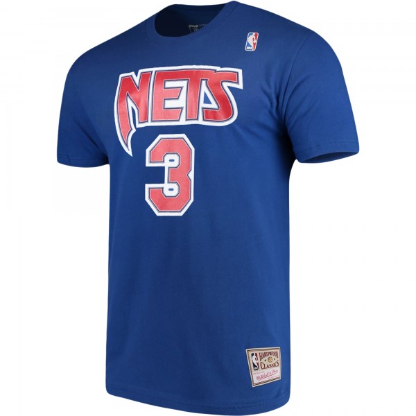 Brooklyn Nets Drazen Petrovic Mitchell & Ness Royal Hardwood Classics Name & Number Player T-Shirt