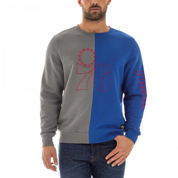 Кофта Philadelphia 76ers New Era Diagonal French Terry Color Block - Gray/Royal
