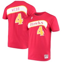 Atlanta Hawks Spud Webb Mitchell & Ness Red Hardwood Classics Name & Number T-Shirt