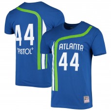 Футболка Pete Maravich Atlanta Hawks Mitchell & Ness Hardwood Classics Stitch - Blue