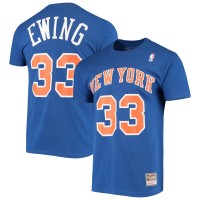 Футболка Patrick Ewing New York Knicks Mitchell & Ness Hardwood Classics Stitch Name & Number - Blue