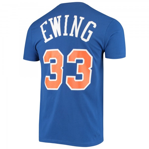 Футболка Patrick Ewing New York Knicks Mitchell & Ness Hardwood Classics Stitch Name & Number - Blue