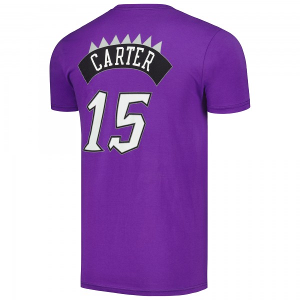 Toronto Raptors Vince Carter Mitchell & Ness Purple Hardwood Classics Stitch Name & Number T-Shirt