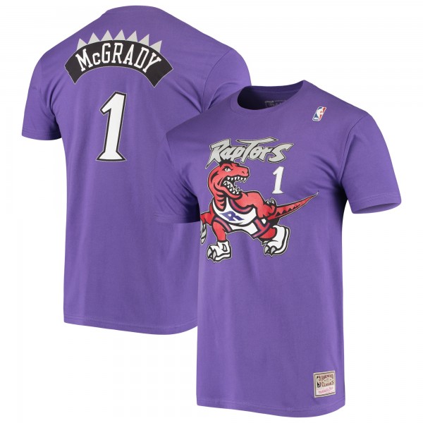 Футболка Tracy McGrady Toronto Raptors Mitchell & Ness Hardwood Classics Stitch - Purple