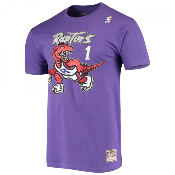 Футболка Tracy McGrady Toronto Raptors Mitchell & Ness Hardwood Classics Stitch - Purple