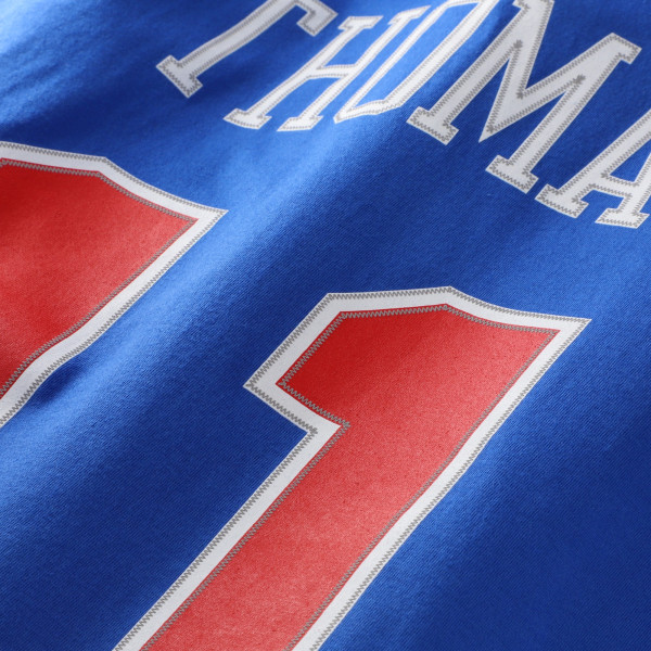Именная футболка Isiah Thomas Detroit Pistons Mitchell & Ness Hardwood Classics Stitch - Blue