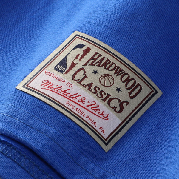 Именная футболка Isiah Thomas Detroit Pistons Mitchell & Ness Hardwood Classics Stitch - Blue